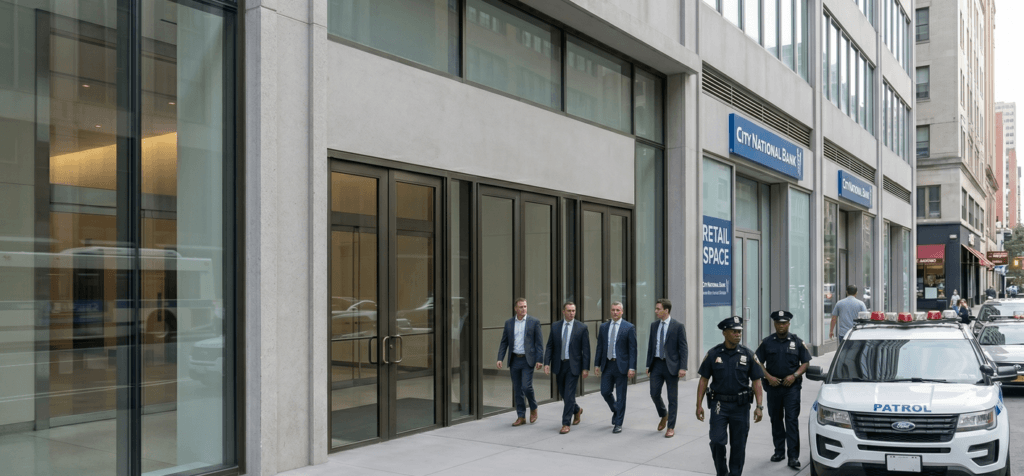 Commercial security services in Denver protecting a business property