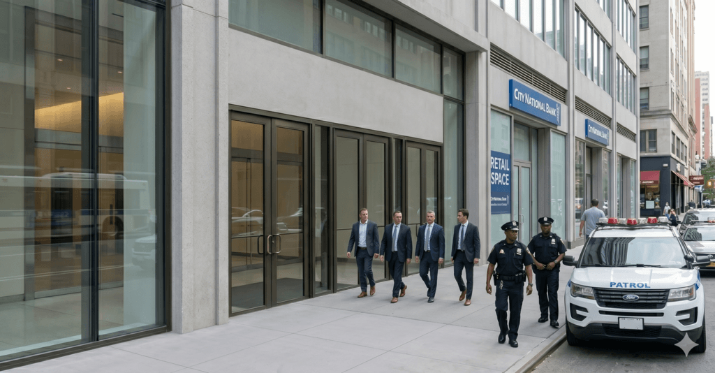 Commercial security services in Denver protecting a business property