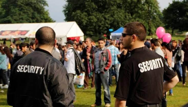 Professional event security guards helping keep a large Denver event safe
