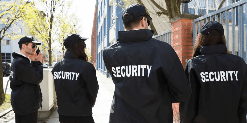 Professional dispensary security guard helping maintain a safe customer experience