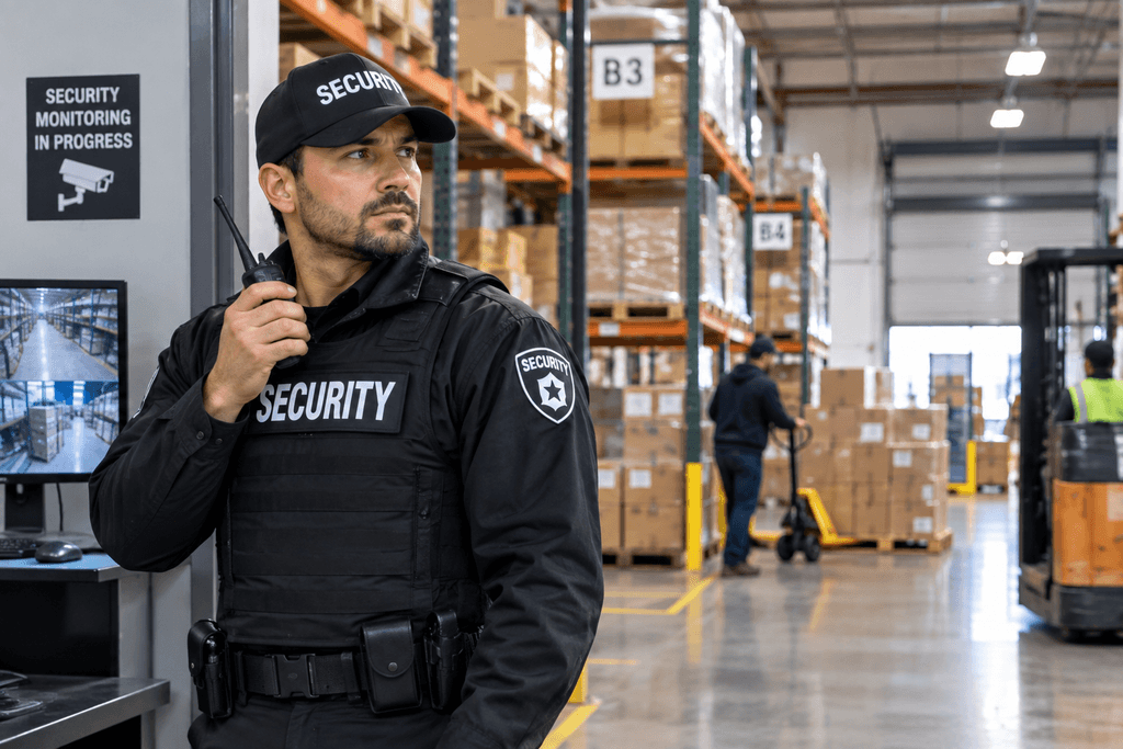 Commercial security guard in Denver helping with loss prevention at a business
