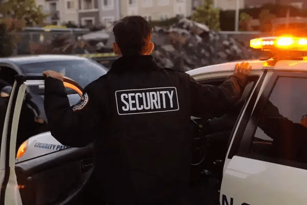 Unarmed security guard in Denver providing after-hours business protection